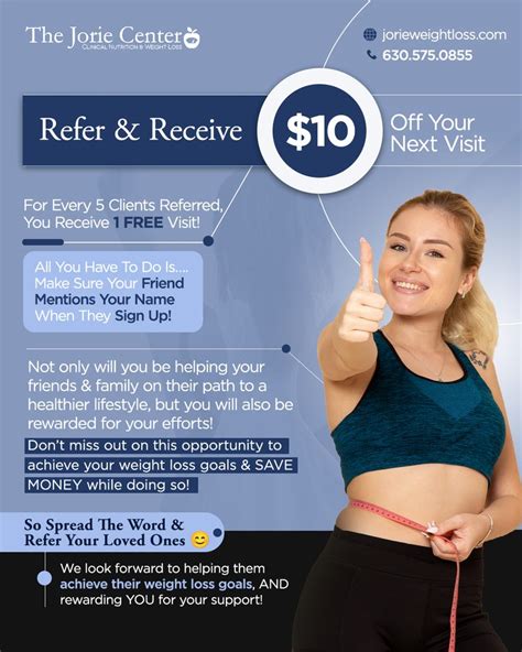 Jorie weight loss center - We want to remind our loyal clients about our Client Loyalty Program that rewards you for spreading the word about our Clinical Nutrition and Weight Loss services. It’s quite simple! Refer a friend and get $10 off your next visit, and when you refer 5 friends, you get a FREE visit! It's our way of saying thank you for being part of our community and for trusting us …